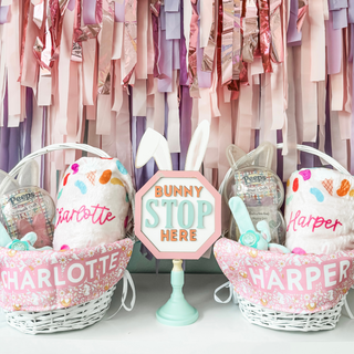 Personalized Easter Basket Liner - Blue Bunny