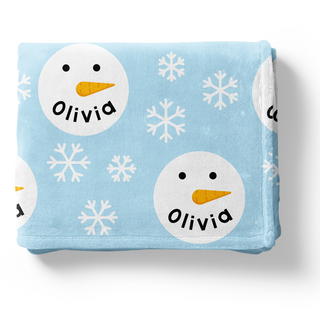 Snowmen - Personalized Blanket