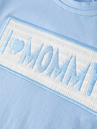 "I ❤ MOMMY" Embroidery Smocking Baby Boys Striped Shorts Set