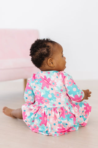 Petal Perfection 3/4 Sleeve Twirl Bodysuit