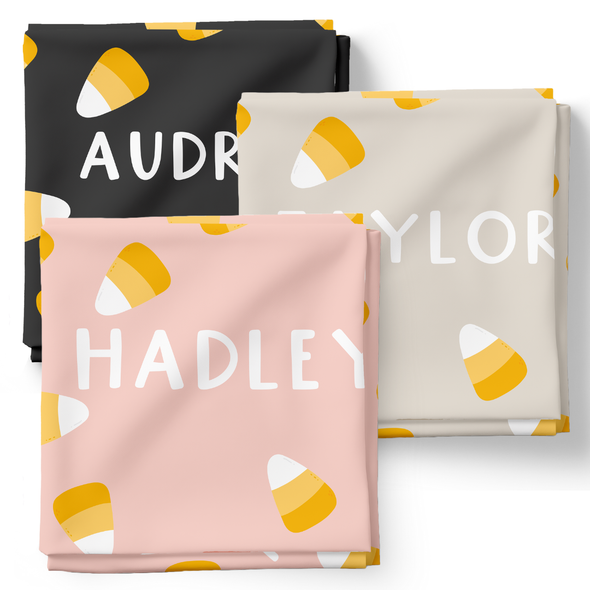 Candy Corn Personalized - Personalized Swaddle Blanket