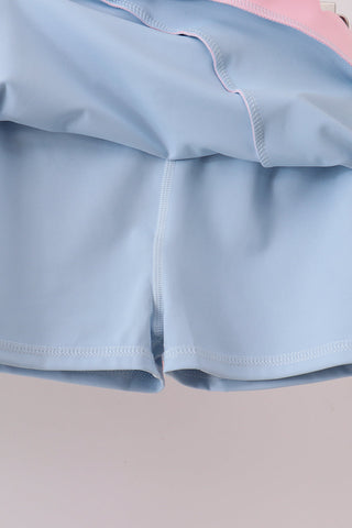 Blue Performance Scalloped Skorts Set