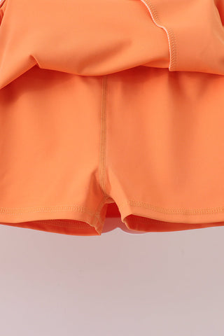 Orange Performance Scalloped Skorts Set