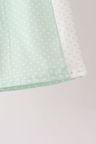 Green polka dot pocket ruffle pants set