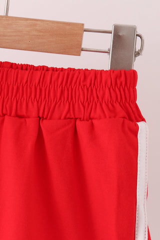 Red active shorts set