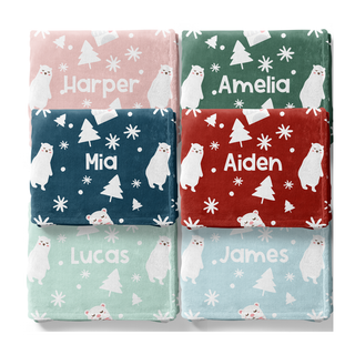 Polar Bear Dreams - Personalized Blanket