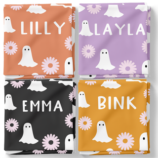 Ghosts and Flowers Personalized - Personalized Swaddle Blanket