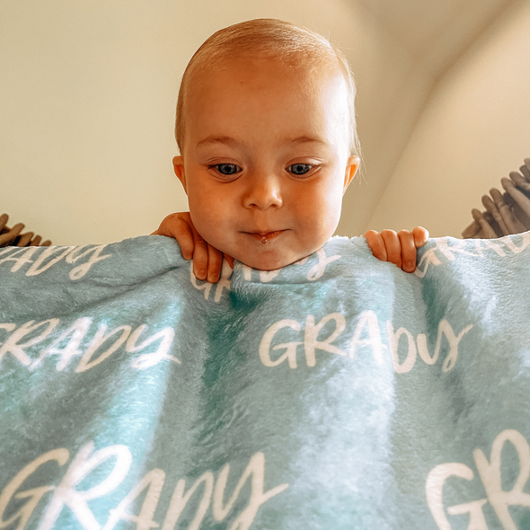 Blues Personalized Name Blanket - Classic Name, With Font Preview