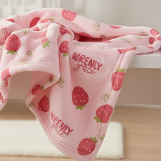 Strawberry - Personalized Name Blanket