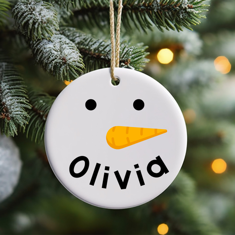 Snowman Personalized Ornament - Christmas Ornament