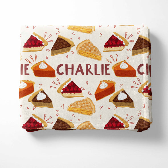 Thanksgiving Pie Personalized Name Blanket
