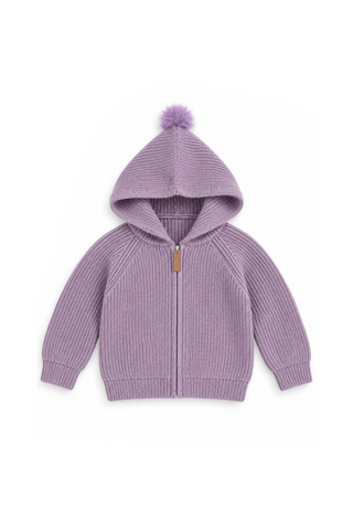Purple zipper cardigan sweater