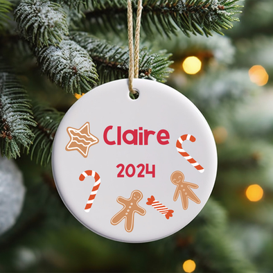 Cookies and Candy Personalized Ornament - Christmas Ornament