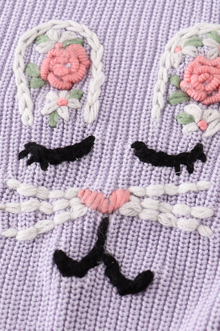 Hand Made Purple Bunny Sweater