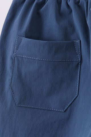 Boys Slate Blue Pocket Performance Shorts