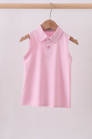 Pink Everyday Knit Collared Tank