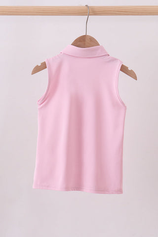 Pink Everyday Knit Collared Tank