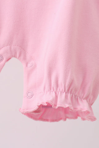 Pink ghost pumpkin embroidery romper