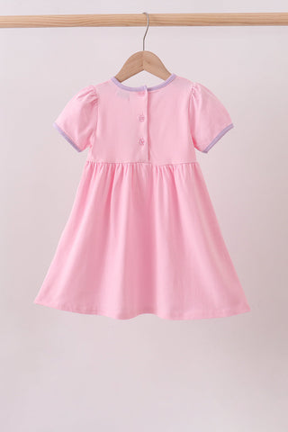 Pink ghost pumpkin embroidery dress