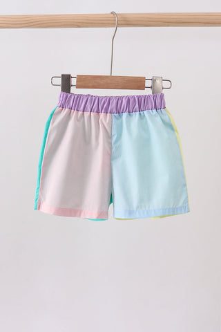 Multicolored colorblock shorts