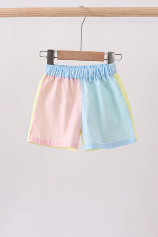 Multicolored colorblock shorts