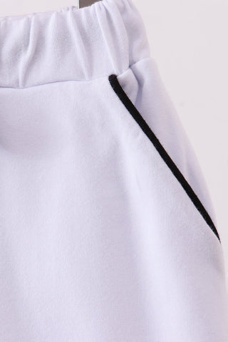 Snow white scallop hem bow skort