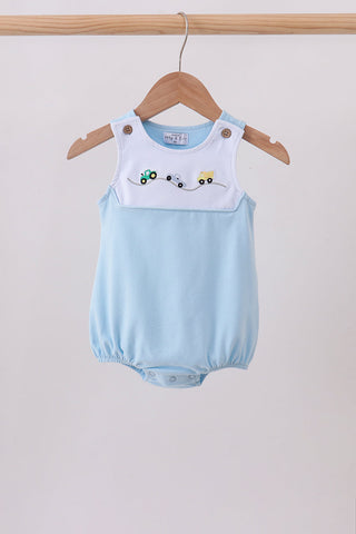 Blue Vehicle Embroidered Bubble