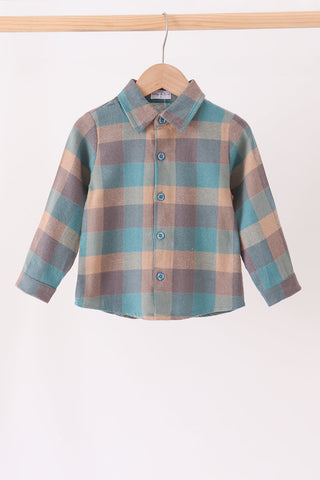 Teal Plaid Button Down Shirt