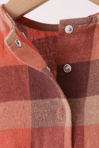 Rust Plaid Ruffle Bubble