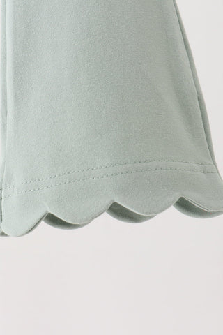 Sage scalloped bell pants