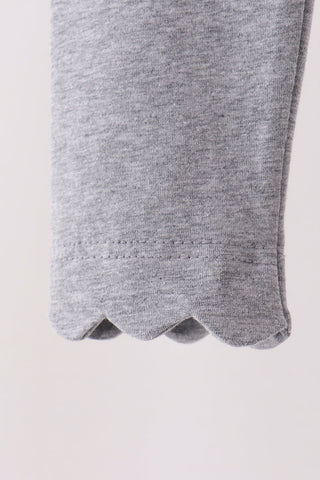 Grey scalloped leggings