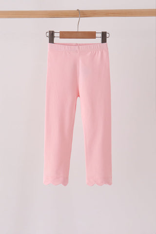 Pink scalloped leggings