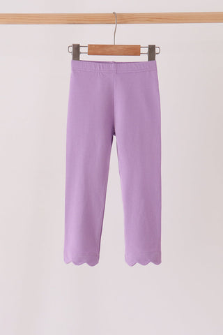 Deep violet scalloped leggings