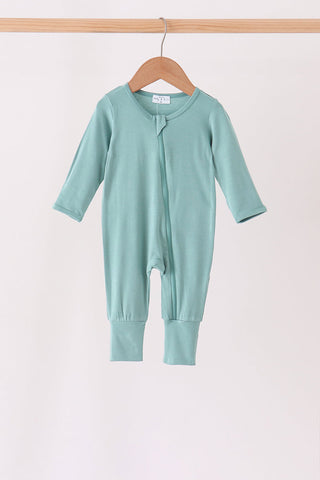 Sage zipper bamboo romper