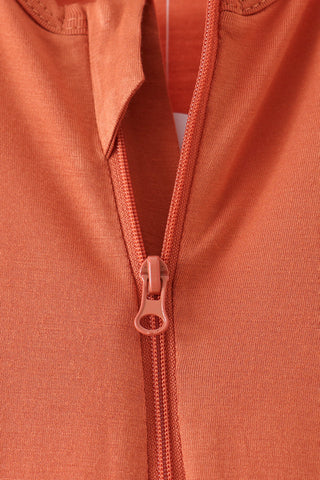 Caramel zipper bamboo romper