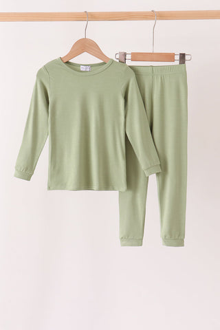 Green bamboo pajama set – wholesale for boutiques | Honeydew USA