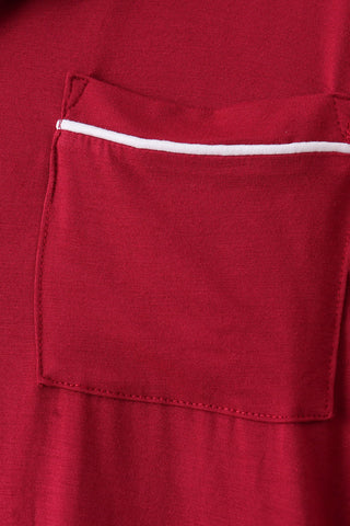 Burgundy bamboo mom pajama set – view 4