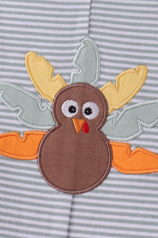 Sage turkey embroidery stripe jon jon