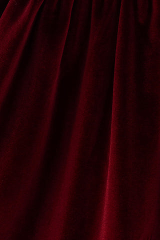Maroon velvet bow dress