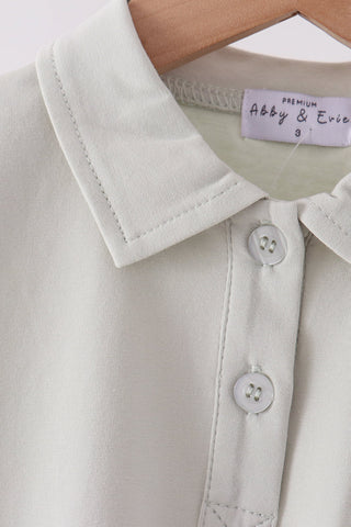 Sage turkey embroidery shirt