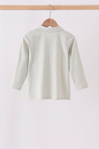 Sage turkey embroidery shirt