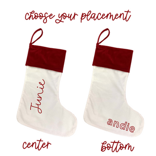 Red and White Christmas Stocking - Personalized Stockings