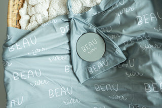 Personalized Baby Swaddle and Hat Set - Sage Green