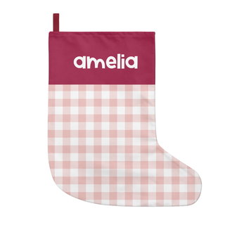 Berry Pink Plaid - Personalized Stockings