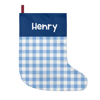 Blue Plaid - Personalized Stockings