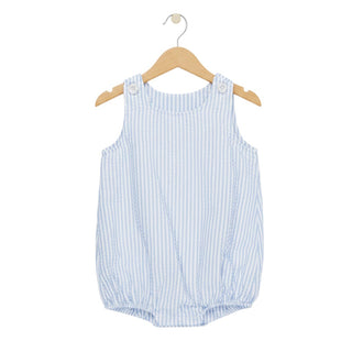 Blue Seersucker Bubble Romper