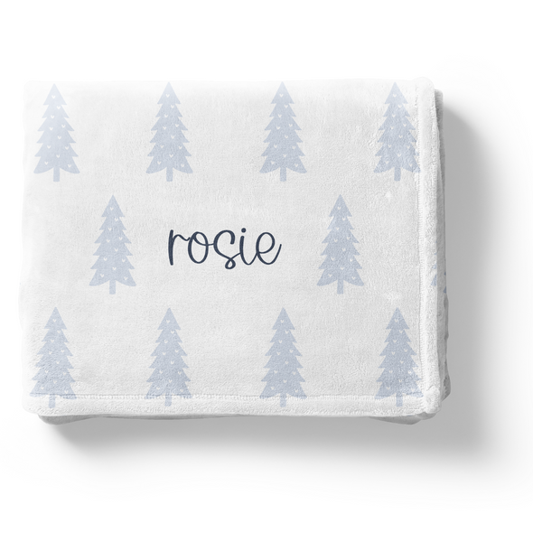 Blue Trees Personalized - Personalized Blanket