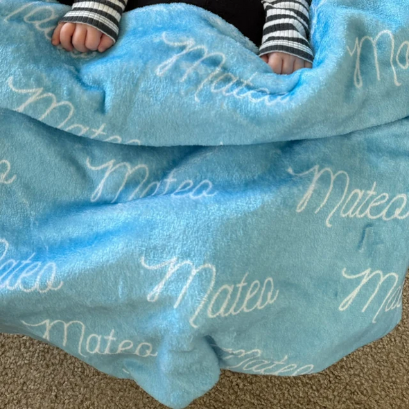 Blues Personalized Name Blanket - Classic Name, With Font Preview