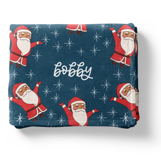 Brown Santa Retro - Personalized Blanket