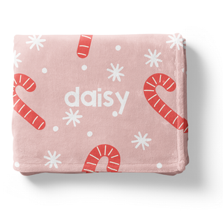 Candy Cane Delight - Personalized Blanket